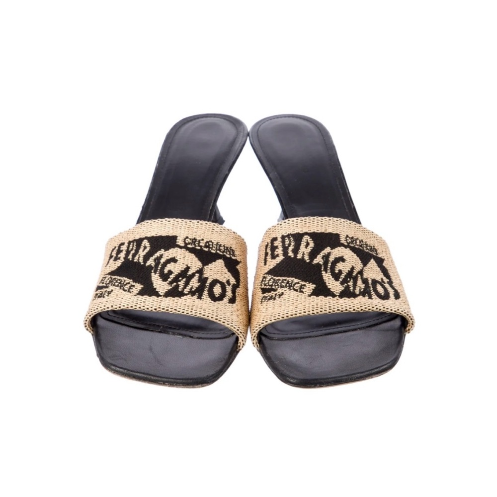 FERRAGAMO Jacquard Raffia Sandals
Size: EU 37/ US 7